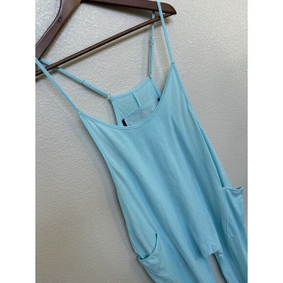 womens blue XL slouchy oversized jumpsuit cotton lounge travel casual boho beach - Picture 2 of 5